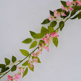 2 Pack 6ft Pink Artificial Wisteria Flower Garland Hanging Vines
