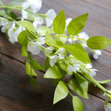 2 Pack 6ft White Artificial Wisteria Flower Garland Hanging Vines, Silk Floral Garland#whtbkgd