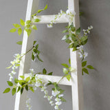 2 Pack 6ft White Artificial Wisteria Flower Garland Hanging Vines, Silk Floral Garland Wedding