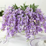 6 Pack Purple Silk Wisteria Vines Hanging Plants, Long Artificial Flowers Bushes