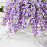 6 Pack Purple Silk Wisteria Vines Hanging Plants, Long Artificial Flowers Bushes