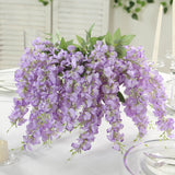 6 Pack Purple Silk Wisteria Vines Hanging Plants, Long Artificial Flowers Bushes