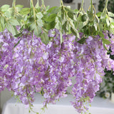 6 Pack Purple Silk Wisteria Vines Hanging Plants, Long Artificial Flowers Bushes