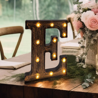 Antique Black Industrial Style LED Marquee Alphabet Letter Sign "E", 9" Vintage Style Light Up Letter