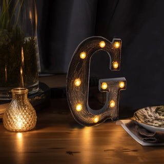 Enhance Your Event with the Antique Black LED Marquee Letter G