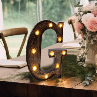 Embrace Industrial Chic with the Antique Black LED Marquee Letter G