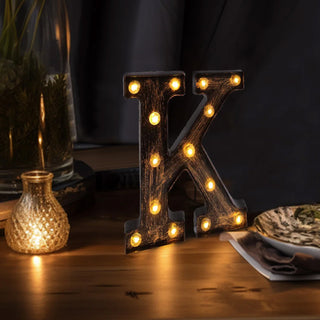 Antique Black Industrial Style LED Marquee Alphabet Letter Sign "K"
