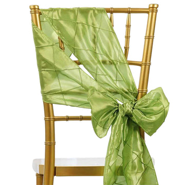 5 Pack | 7"x106" Apple Green Pintuck Chair Sashes