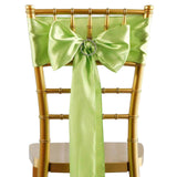 5pcs Apple Green SATIN Chair Sashes Tie Bows Catering Wedding Party Decorations - 6x106"