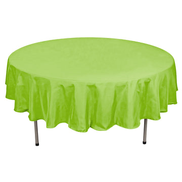 90" Apple Green Seamless Polyester Round Tablecloth