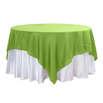 90"x90" Apple Green Seamless Square Polyester Table Overlay