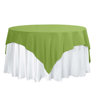 70"x70" Apple Green Square Seamless Polyester Table Overlay