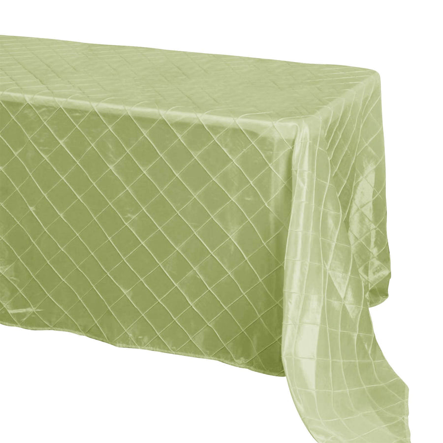 90" x 132" Apple Green Taffeta Pintuck Rectangular Tablecloth