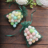 10 Pack | 4x6inch Hunter Emerald Green Organza Drawstring Wedding Party Favor Gift Bags
