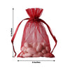 10 Pack | 4x6inch Burgundy Organza Drawstring Wedding Party Favor Gift Bags - Clearance SALE
