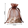 10 Pack | 4x6inch Chocolate Organza Drawstring Wedding Party Favor Gift Bags