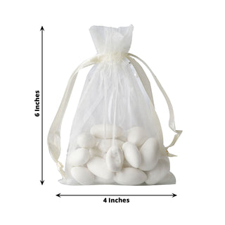 Bulk Ivory Organza Drawstring Bags for All Your Event Needs