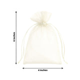 White organza gift bag, 6x4 inches, elegant and versatile for any occasion.