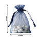 10 Pack | 4x6inch Navy Blue Organza Drawstring Wedding Party Favor Gift Bags