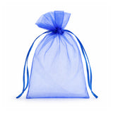 Blue organza gift bag with drawstring closure #whtbkgd