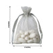 10 Pack | 4x6inch Silver Organza Drawstring Wedding Party Favor Gift Bags