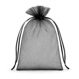 Black organza gift bag with drawstring closure #whtbkgd