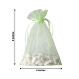 10 Pack | 6x9inches Mint Organza Drawstring Wedding Party Favor Gift Bags