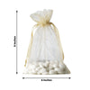 10 Pack | 6x9inches Champagne Organza Drawstring Wedding Party Favor Bags