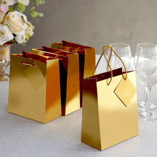 Elevate Your Gift-Giving with Shiny Metallic Gold Foil Paper Party Favor Gift Bags
