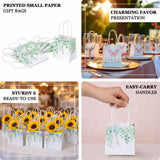 Charming printed small paper gift bags with butterfly design and easy-carry handles.
