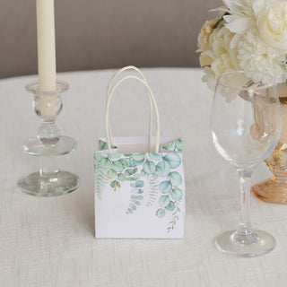 Cherish Your Special Moments with White Green Eucalyptus Leaves Goodie Bags