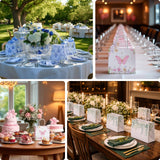 Elegant butterfly-themed gift bags at beautifully set tables for special events.