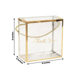Thank You gift box with gold accents, 8x8x3 inches.