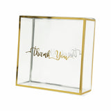 25 Pack Gold Trimmed Clear PVC Gift Boxes with Rope Handles and Thank You Print