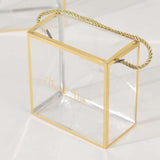 25 Pack Gold Trimmed Clear PVC Gift Boxes with Rope Handles and Thank You Print