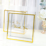 25 Pack Gold Trimmed Clear PVC Gift Boxes with Rope Handles and Thank You Print