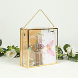 Gift box with perfume and thank-you card, elegantly displayed.