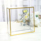 25 Pack Gold Trimmed Clear PVC Gift Boxes with Rope Handles and Thank You Print