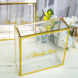 25 Pack Gold Trimmed Clear PVC Gift Boxes with Rope Handles and Thank You Print