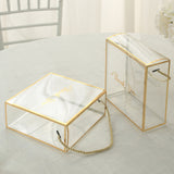 Clear acrylic gift boxes with gold accents and "Thank You" inscriptions.