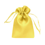 Yellow satin drawstring pouch for gifts or storage #whtbkgd