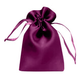 Purple satin drawstring gift bag #whtbkgd