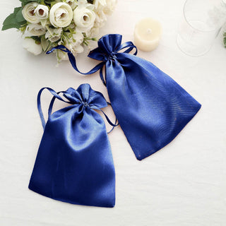 Royal Blue Satin Favor Bags for Wedding and Party Gifts