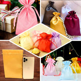 Colorful satin drawstring bags for gifts and storage