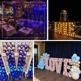 Oversized illuminated marquee letters used indoors for a romantic proposal and party décor display
