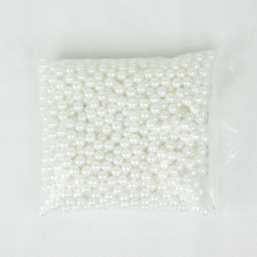 1000 Pack | 10mm Glossy White Faux Craft Pearl Beads & Vase Filler