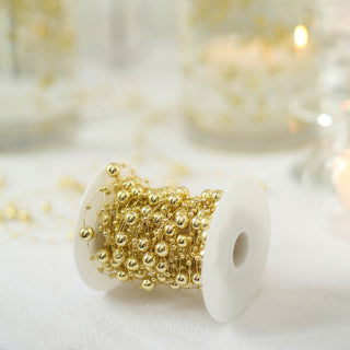 Create a Luxurious Atmosphere with Gold Faux Pearl String Beads