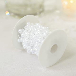 Enhance Your Event Decor with White Faux Pearl String Beads Roll