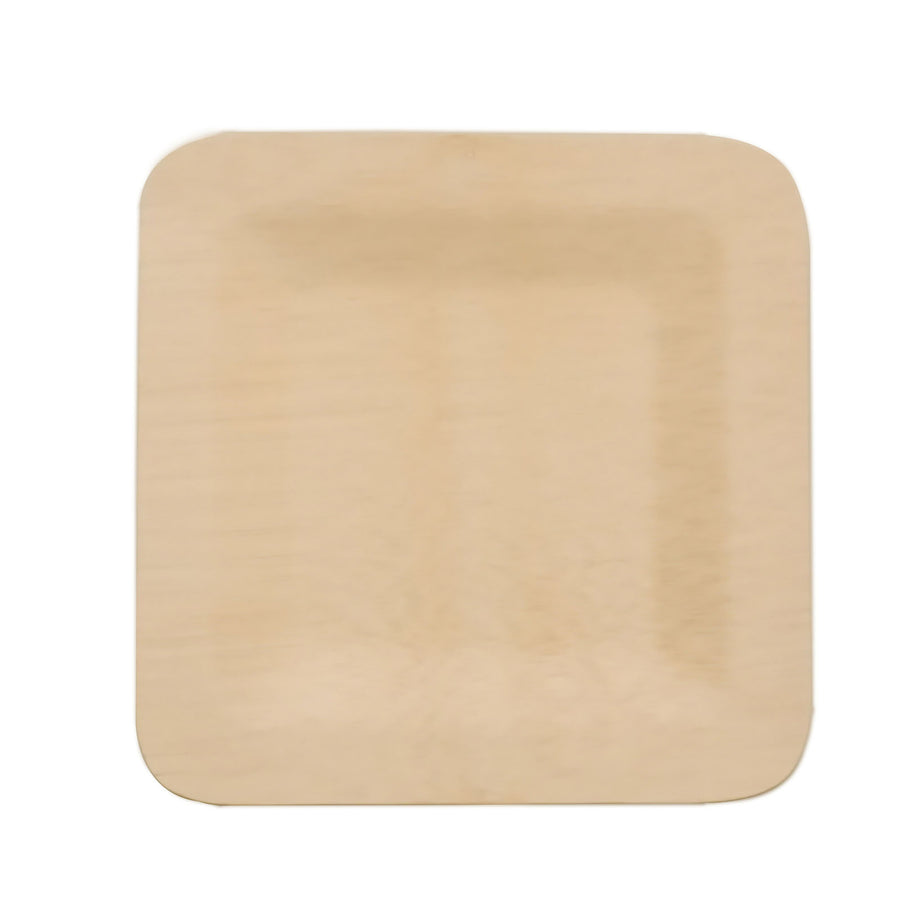 10 Pack | 7inches Eco Friendly Bamboo Square Disposable Dessert Plates#whtbkgd