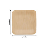 25 Pack | 3.5inch Eco Friendly Bamboo Square Disposable Dessert Plates